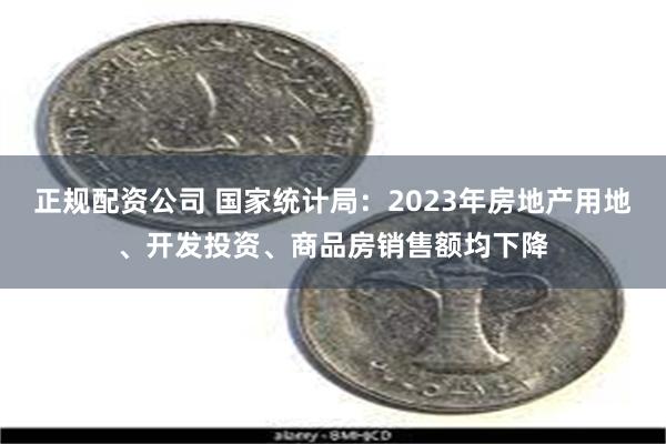 正规配资公司 国家统计局：2023年房地产用地、开发投资、商品房销售额均下降