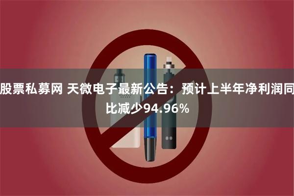 股票私募网 天微电子最新公告：预计上半年净利润同比减少94.96%